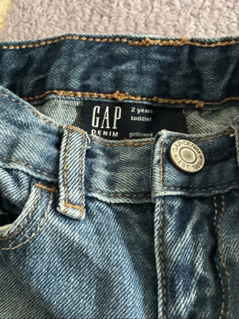 GAP Dark Blue Girls' Denim Jeans with Embroidered Patches